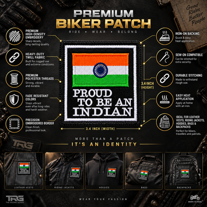 Proud To Be An Indian Premium Embroidered Biker Patch | Iron-On & Sew-On | 3 × 3 Inches