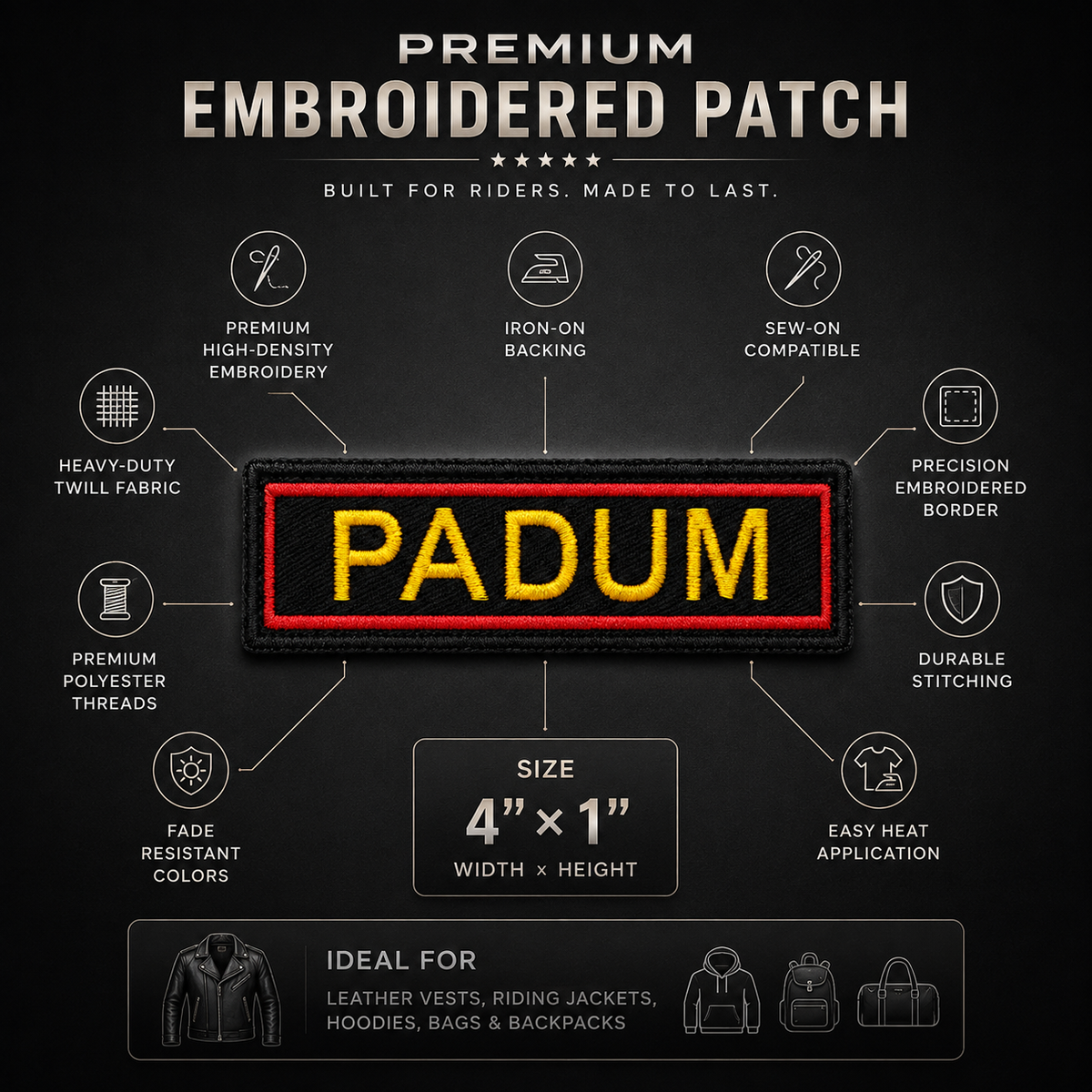 Padum Expedition Embroidery Patch – 1 × 4 Inches
