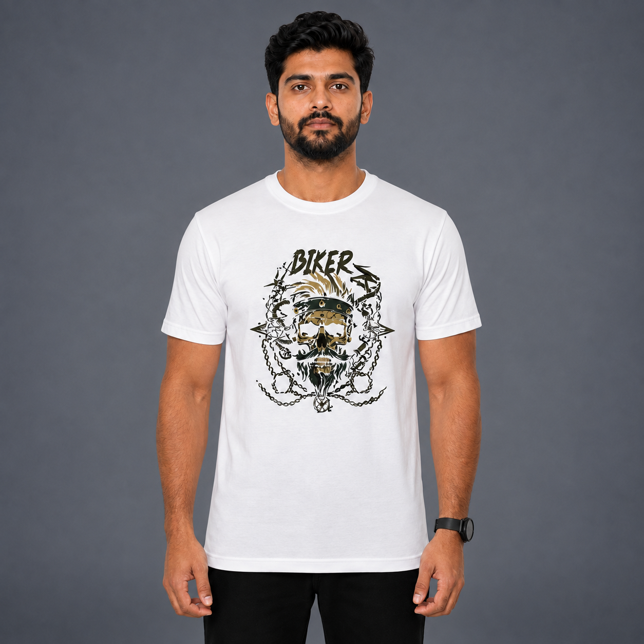 Biker Skull Chain Tshirt