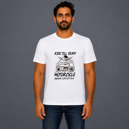Ride Till Death Motorcycle Graphic T-Shirt