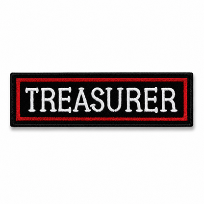 Treasurer Front Designation Embroidered Patch – Iron On / Sew On