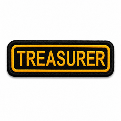 Treasurer Front Embroidery Patch, 4.5*1.7 inches
