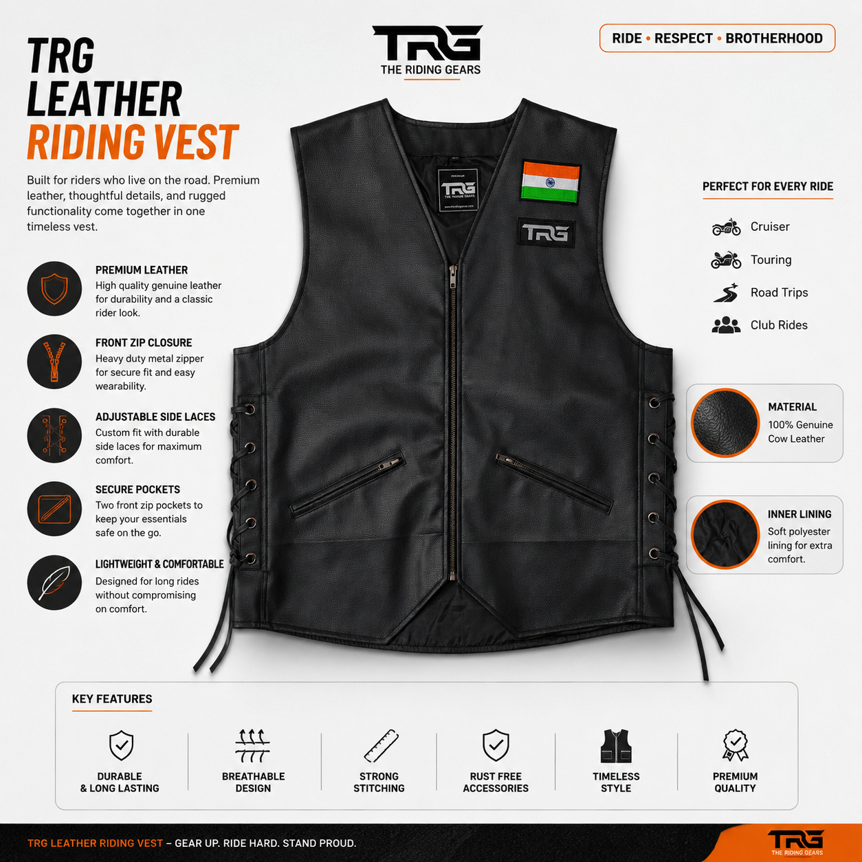 Trg08  Leather Riding Vest