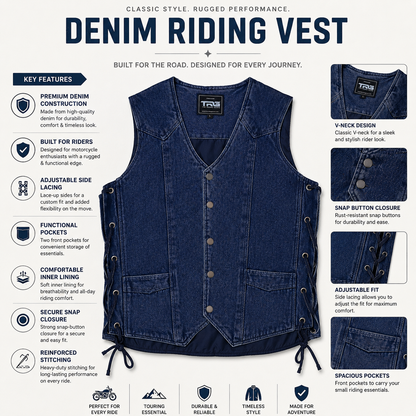 Trg09  Denim Riding Vest