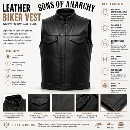 Trg020 Sons Of Anarchy Leather Vest