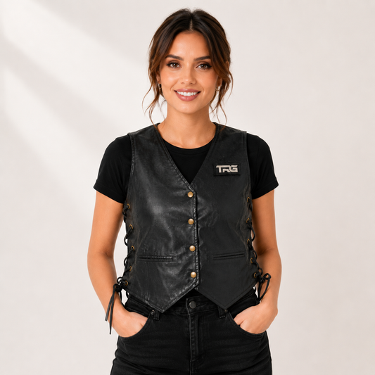 Trg016 Leather Riding Vest Ladies