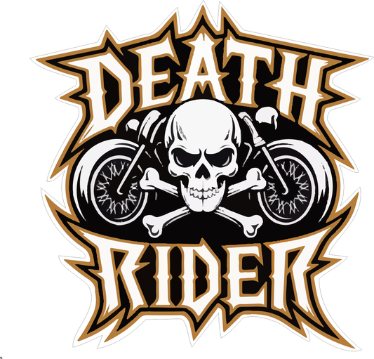 Death Rider Sticker 2.3 × 2.5 Inches – Motorcycle Sticker