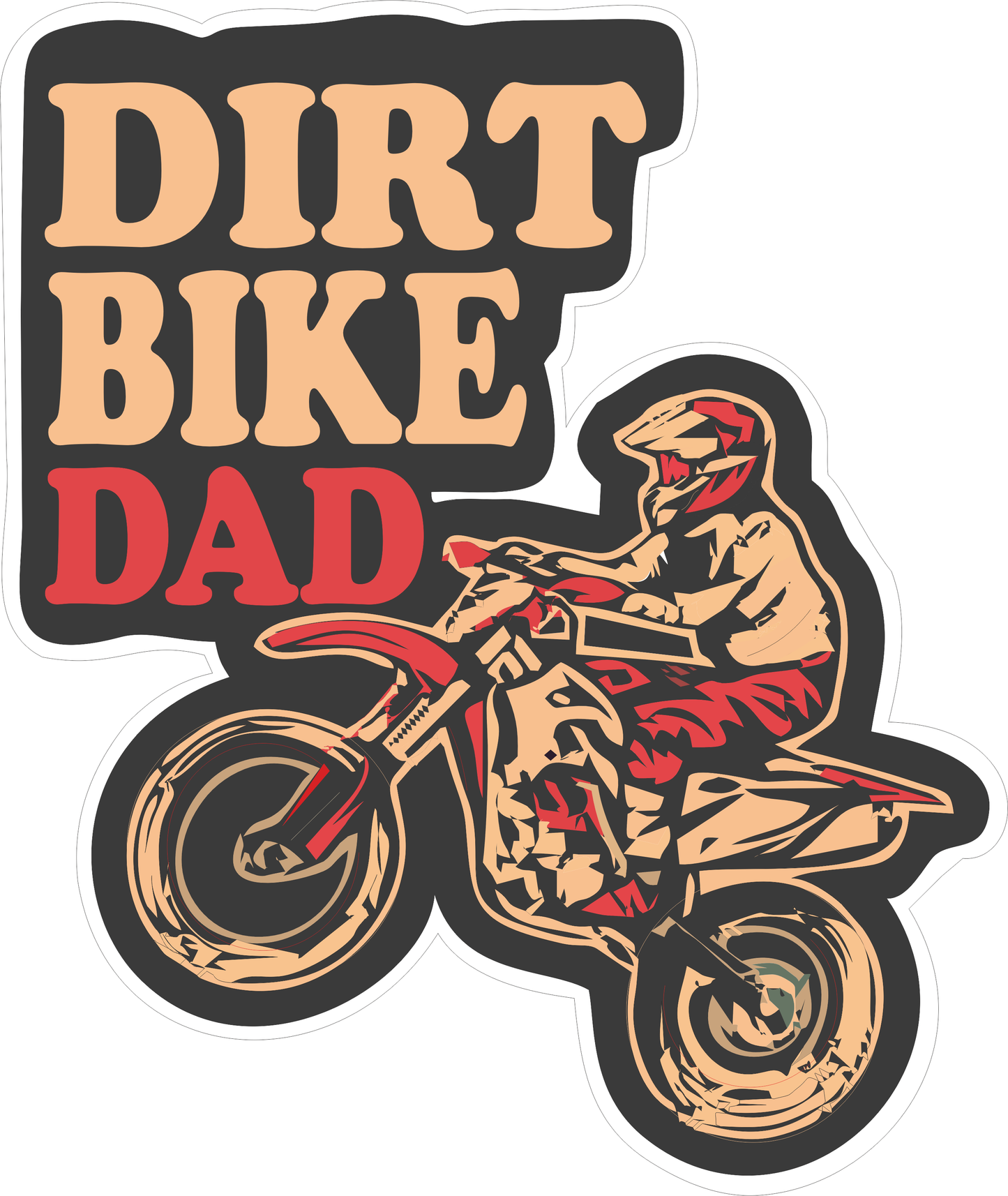 Dirt Bike Dad Sticker 2.5 × 2.1 Inches – Motorcycle Sticker