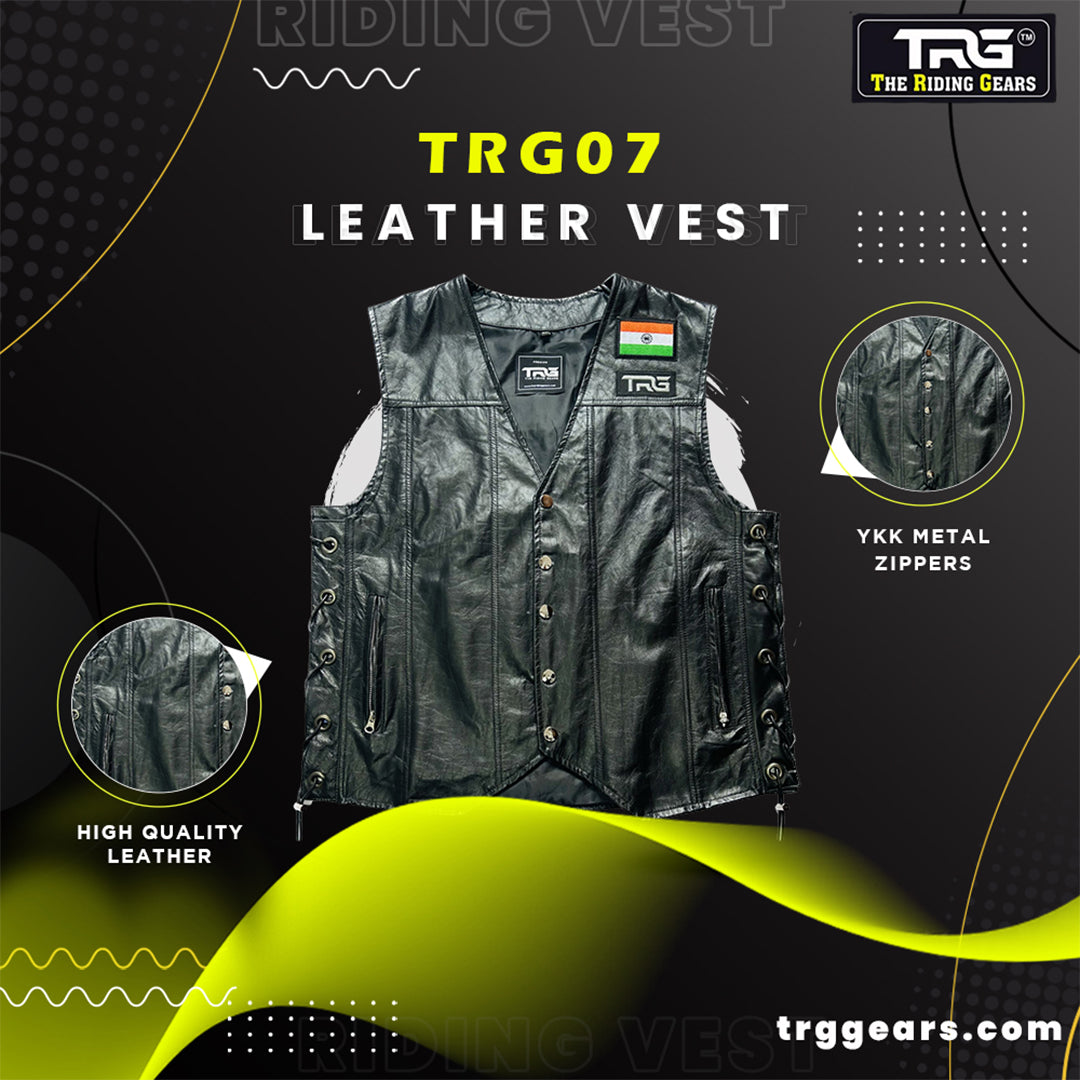 TRG07 COW LEATHER RIDING VEST