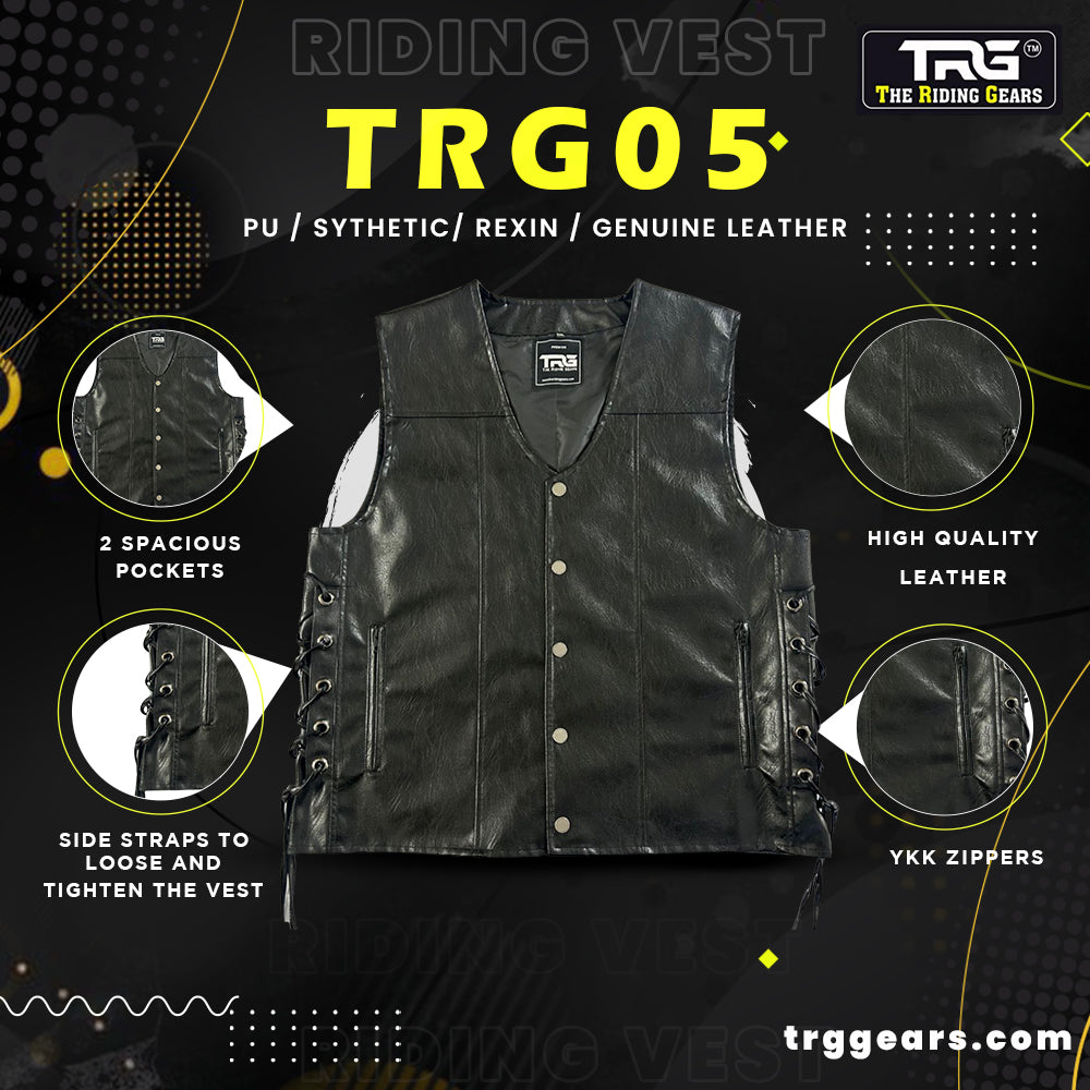 TRG05 FAUX/SYNTHETIC LEATHER RIDING VEST