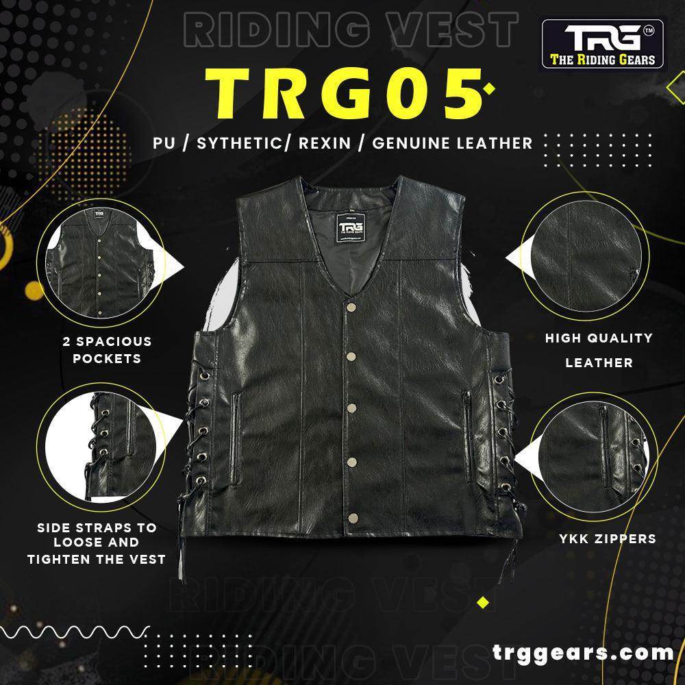 Trg05 faux/synthetic leather riding vest - TRG GEARS