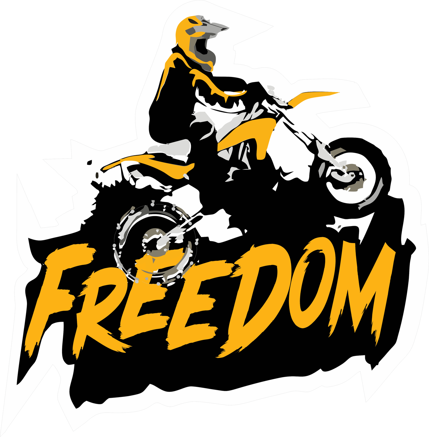 Freedom Sticker 2.5 × 2.4 Inches – Motorcycle Rider Sticker