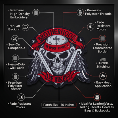Brotherhood Respect Loyality Of Bikers 10 inches