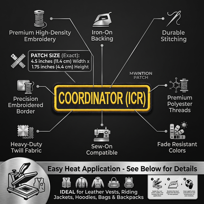 Coordinator ( ICR ) Front Embroidery Patch, 4.5*1.75 inches