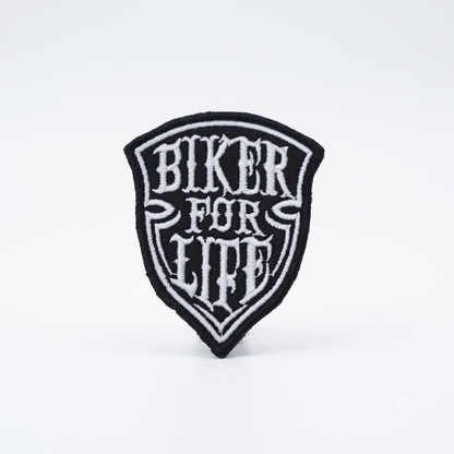 Biker For Life Embroidered Patch, 3.74*2.95 inches