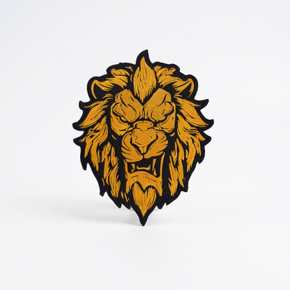 Lion Golden Back Patch Premium Embroidered Patch | Iron-On & Sew-On | 9.8 × 12 Inches