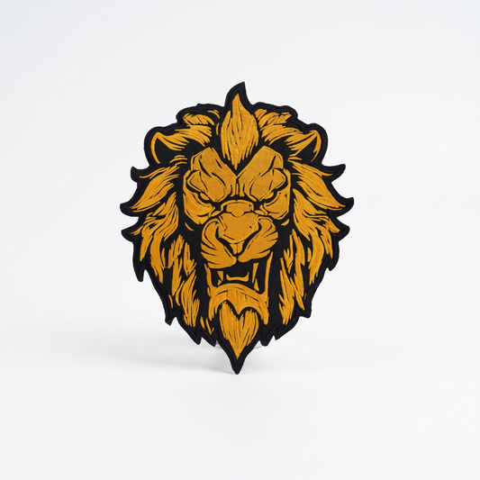 Lion Golden Back Patch Premium Embroidered Biker Patch | Iron-On & Sew-On | 9.8 × 12 Inches