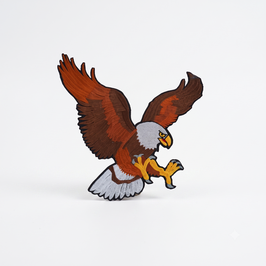 Eagle Back Premium Embroidered Patch | Iron-On & Sew-On | 12.5 × 10.5 Inches