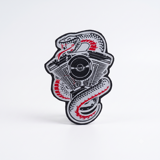 Snake Logo Back Premium Embroidered Patch | Iron-On & Sew-On | 9 × 6.5 Inches