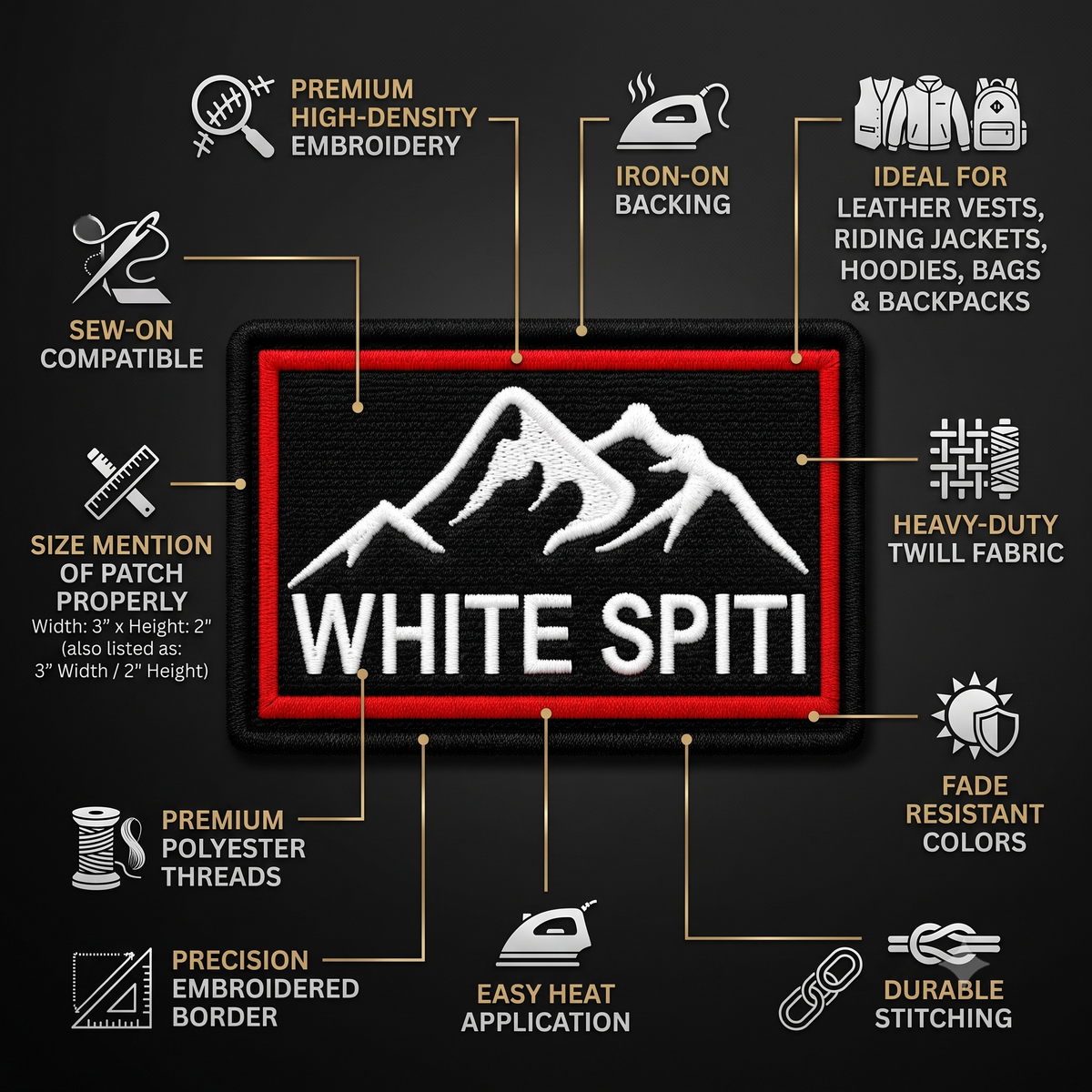 White Spiti Expedition Embroidery Patch – 2 × 3 Inches