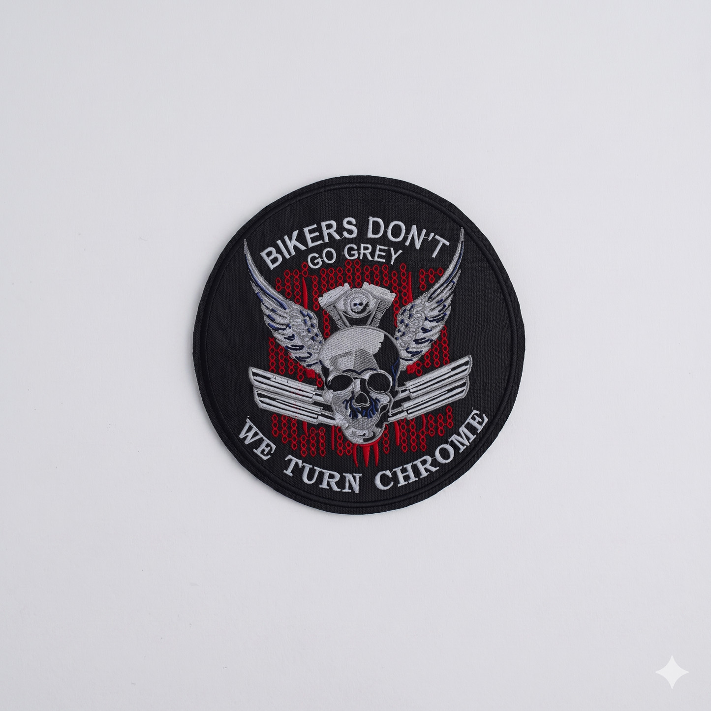 Bikers Don't Go Grey Back Patch 9 Inches