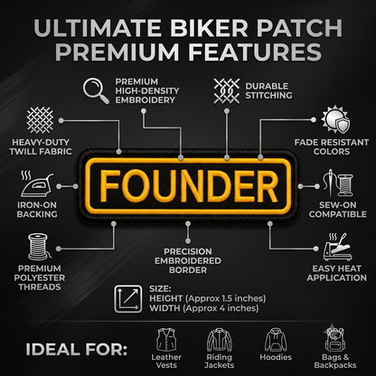Founder Front Embroidery Patch, 4.5*1.5 inches