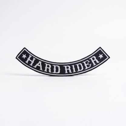 Hard Rider Back Premium Embroidered Patch | Iron-On & Sew-On | 2 × 13 Inches