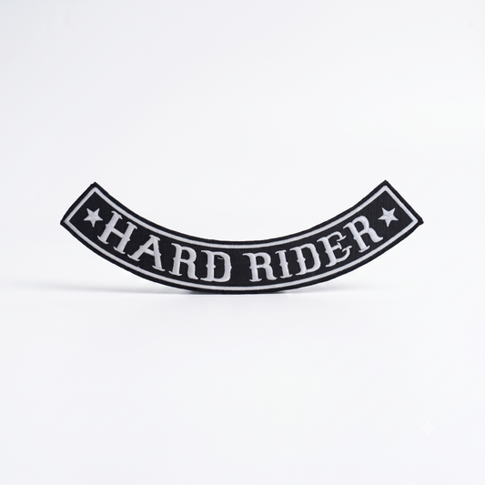 Hard Rider Back Premium Embroidered Patch | Iron-On & Sew-On | 2 × 13 Inches