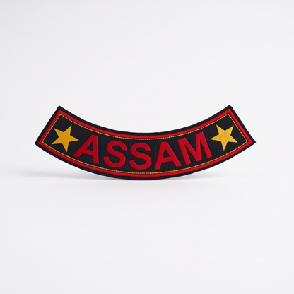 Assam Star Back Embroidery Patch, 10.5*2.6 inches