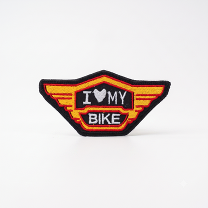 I Love My Bike Premium Embroidered Biker Patch | Iron-On & Sew-On | 2 × 4 Inches