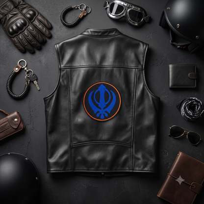 Khanda Big Back Patch Embroidered 8 inches