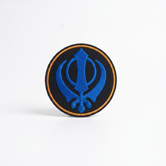 Khanda Big Back Premium Embroidered Patch | Iron-On & Sew-On | 8 × 8 Inches