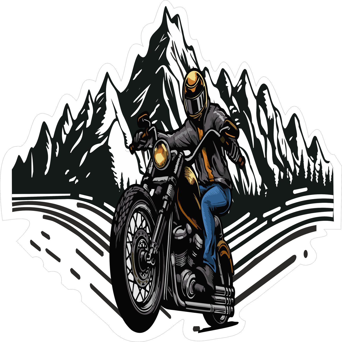 Hill Rider Sticker 2.5 × 2.5 Inches – Motorcycle Adventure Sticker