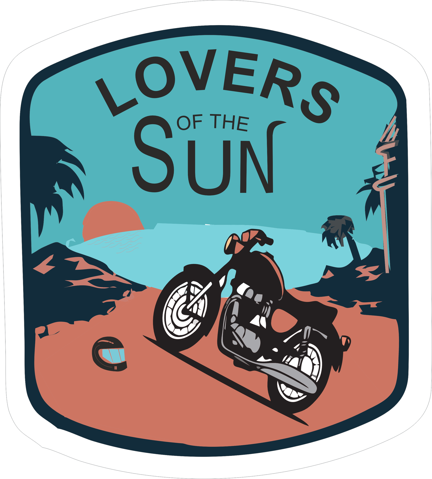 Lovers of the Sun Sticker 2.5 × 2.2 Inches – Motorcycle Adventure Sticker