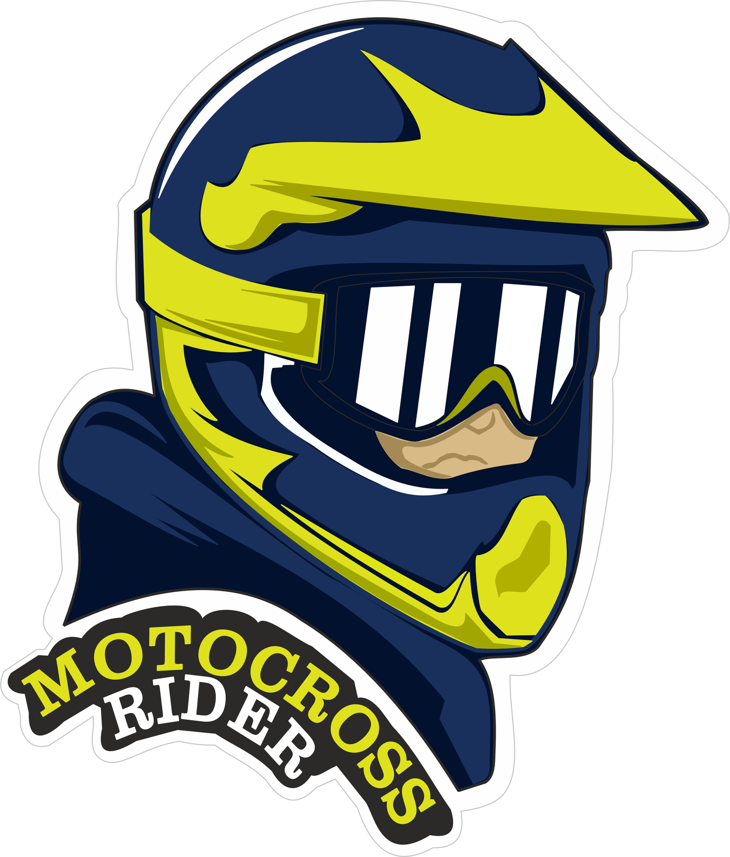 Motocross Rider Sticker 2.5 × 2.1 Inches – Dirt Bike Adventure Sticker