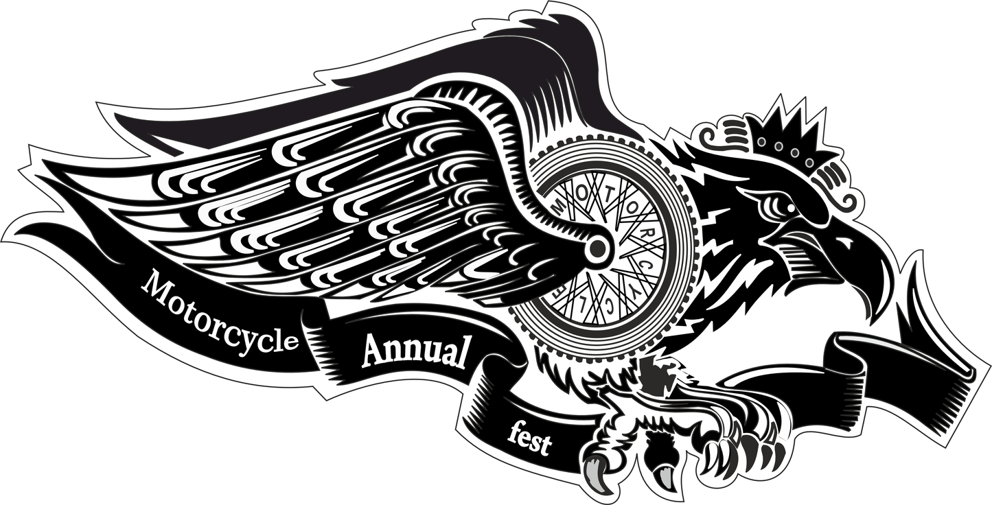 Motorcycle Annual Fest Sticker 1.2 × 2.5 Inches – Motorcycle Event Sticker
