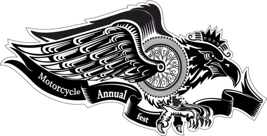 Motorcycle Annual Fest Sticker 1.2 × 2.5 Inches – Motorcycle Event Sticker