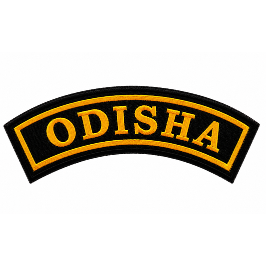 Odisha State Front Embroidered Patch 1 × 4 Inches – Iron On / Sew On