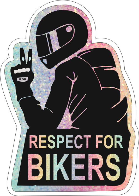 Respect For Bikers Sticker 2.5 × 1.7 Inches – Motorcycle Rider Sticker