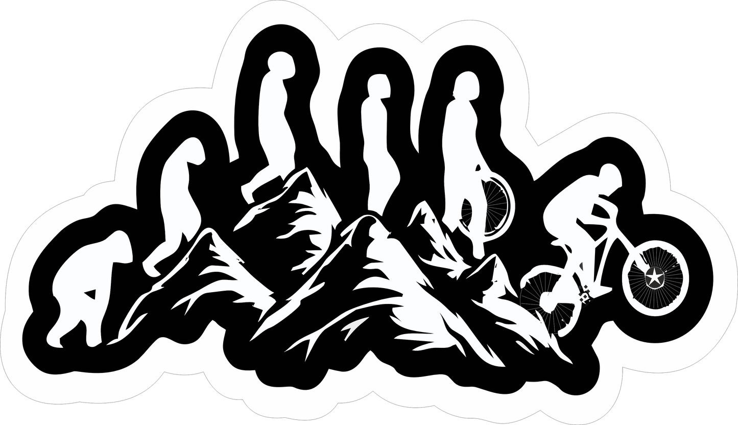 Ride Cycling On Hill Sticker 1.4 × 2.5 Inches – Mountain Cycling Adventure Sticker