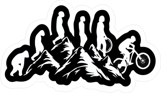 Ride Cycling On Hill Sticker 1.4 × 2.5 Inches – Mountain Cycling Adventure Sticker
