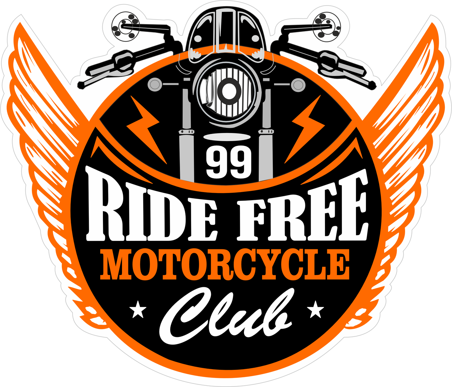 Ride Free Motorcycle Club Sticker 2.1 × 2.5 Inches – Biker Rider Sticker