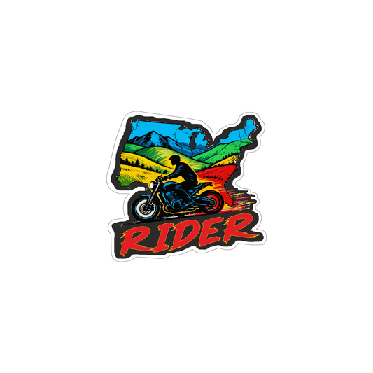 Rider Colorful Sticker 2.1 × 2.5 Inches – Motorcycle Biker Sticker