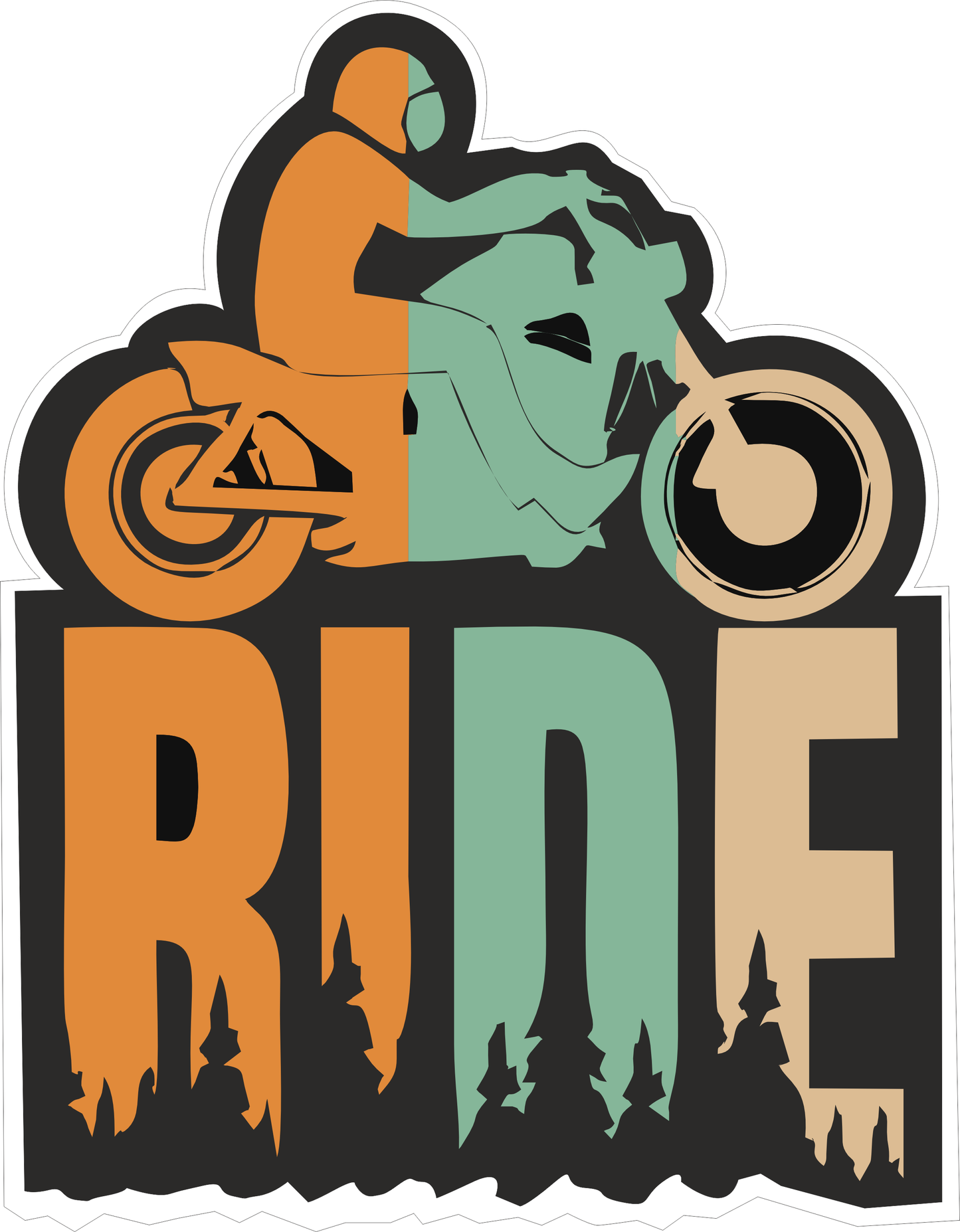 Ride Sticker 2.5 × 1.9 Inches – Motorcycle Biker Sticker