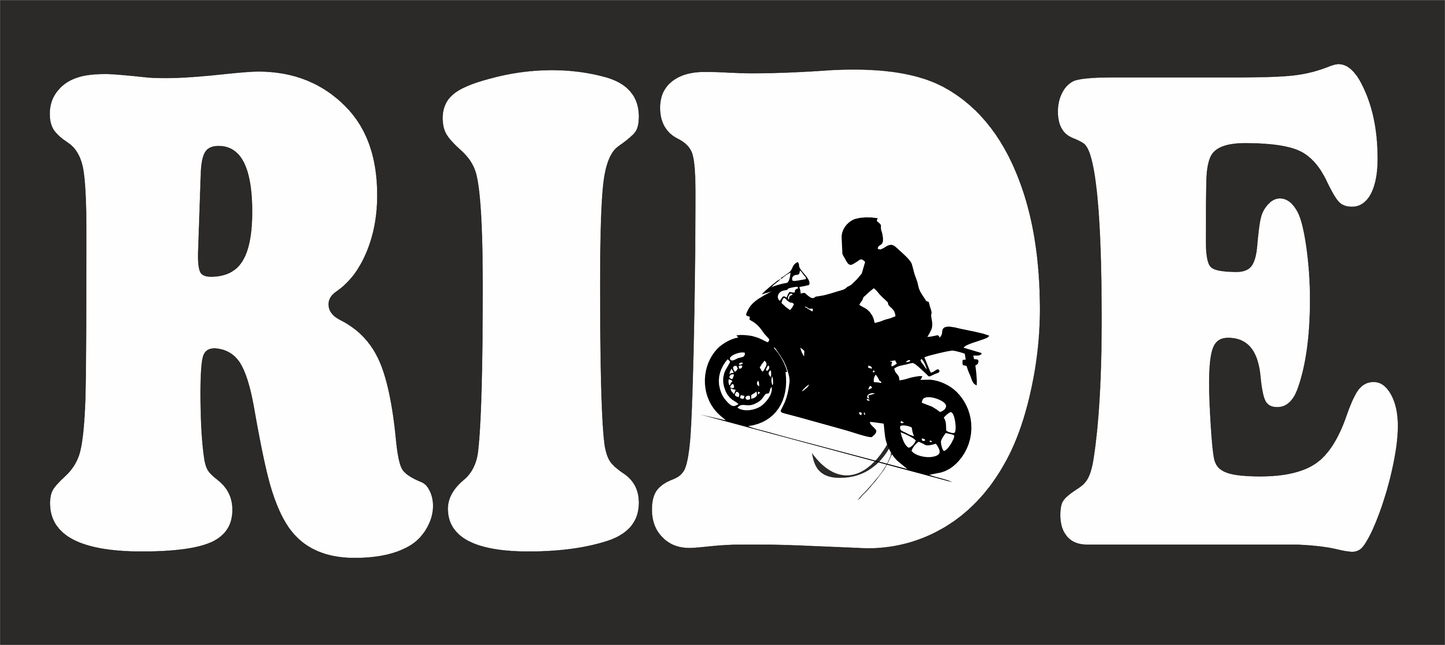 Ride Sticker 1.1 × 2.5 Inches – Motorcycle Biker Sticker