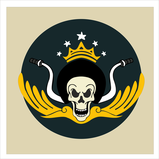 Skeleton King Fell Sticker 2.5 × 2.5 Inches – Motorcycle Biker Sticker