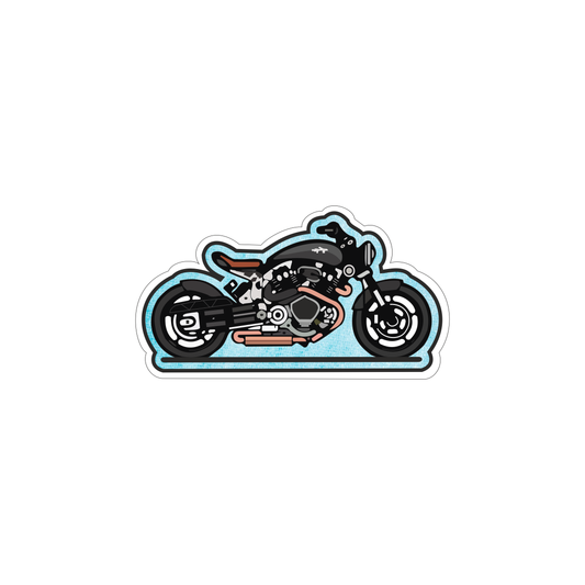 Sky Blue Background Bike Sticker 1.3 × 2.5 Inches
