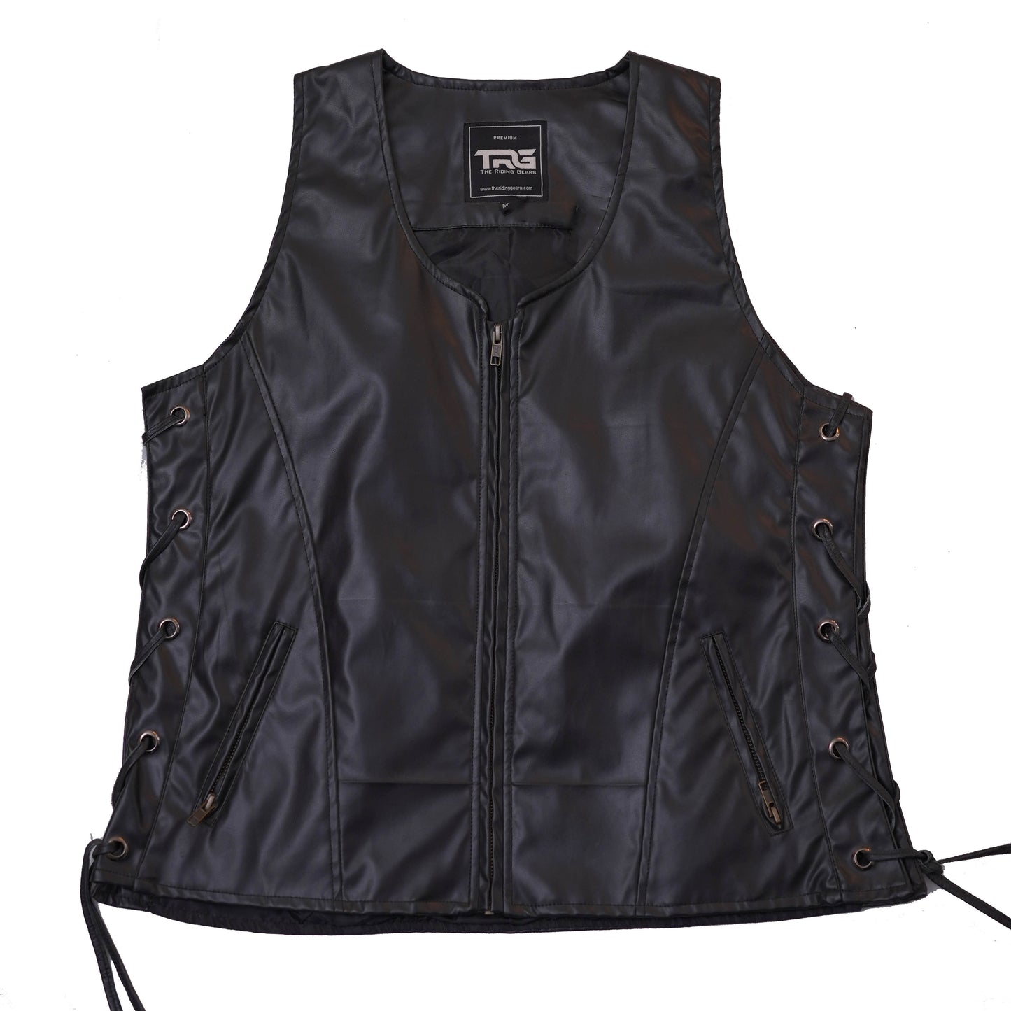 Trg015 Pure Leather Riding Vest Ladies