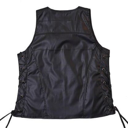 Trg015 Pure Leather Riding Vest Ladies