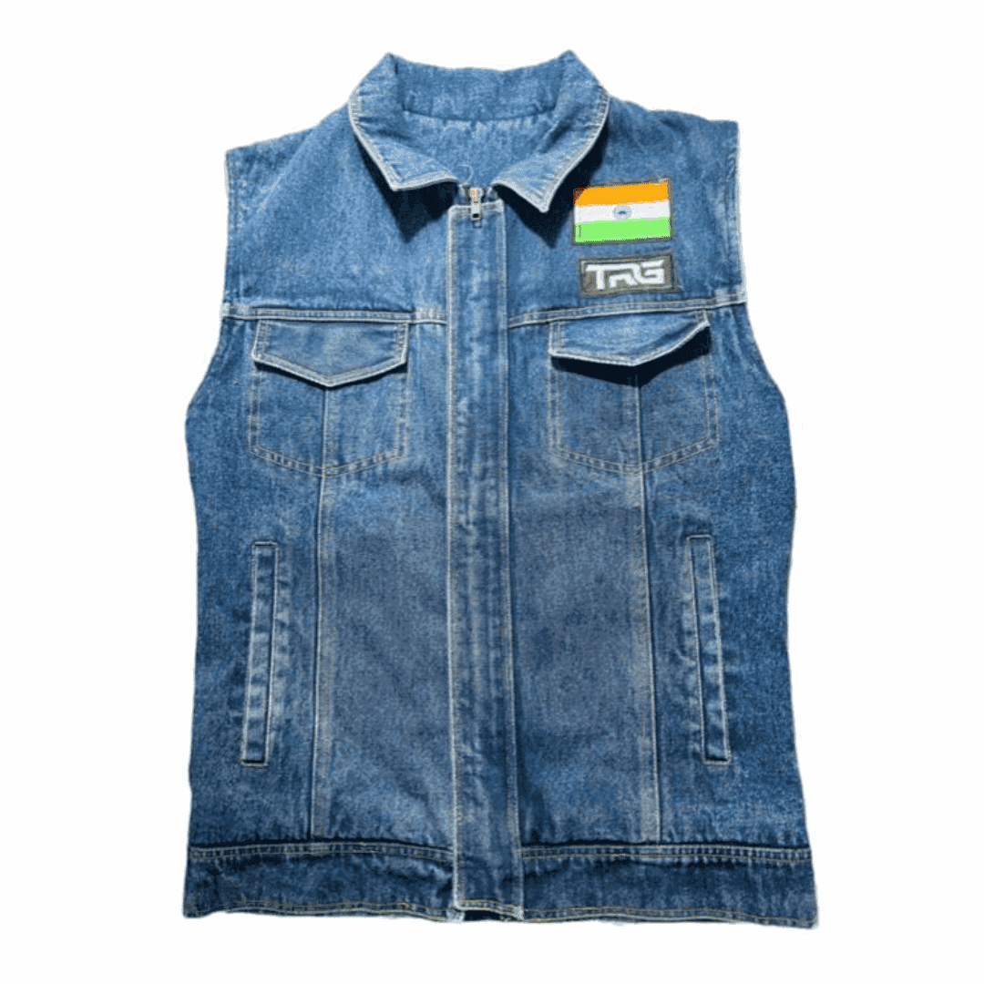 Trg010 cotton denim riding vest - TRG GEARS